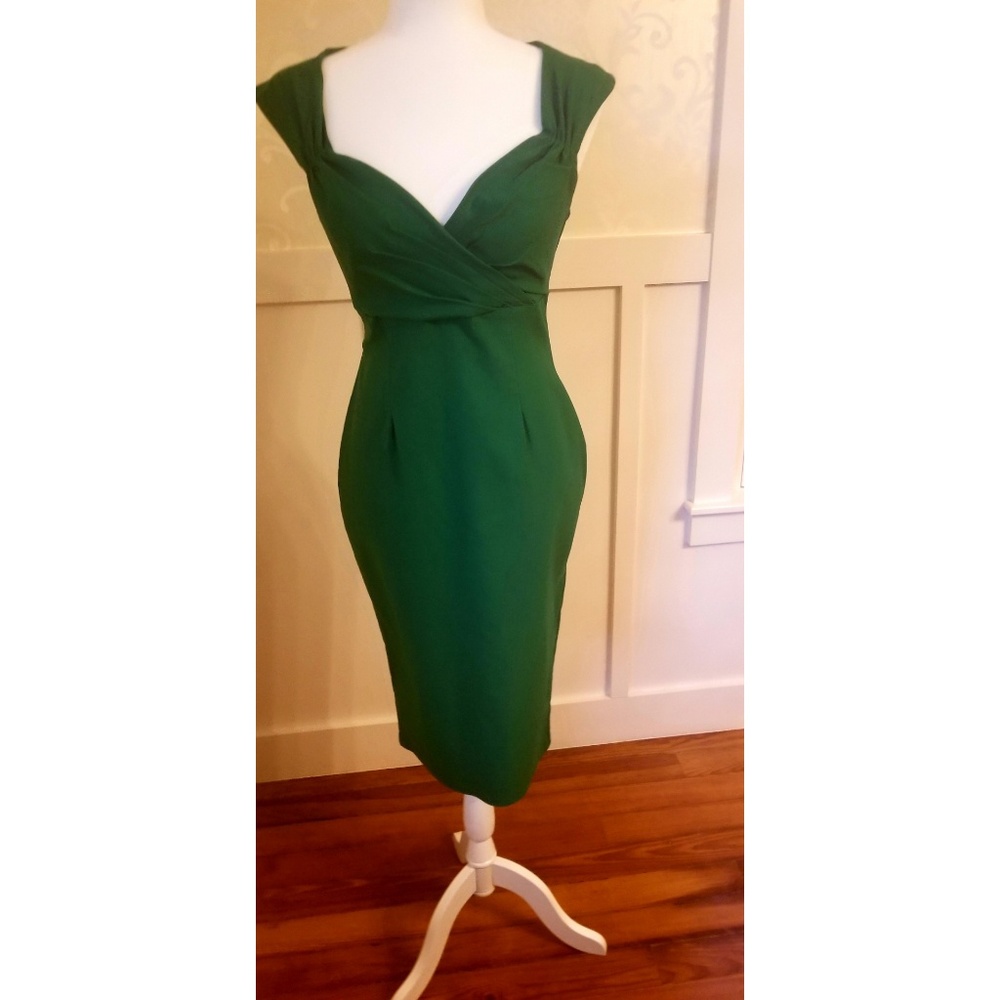 Sexy pinup green fitted dress